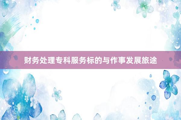 财务处理专科服务标的与作事发展旅途